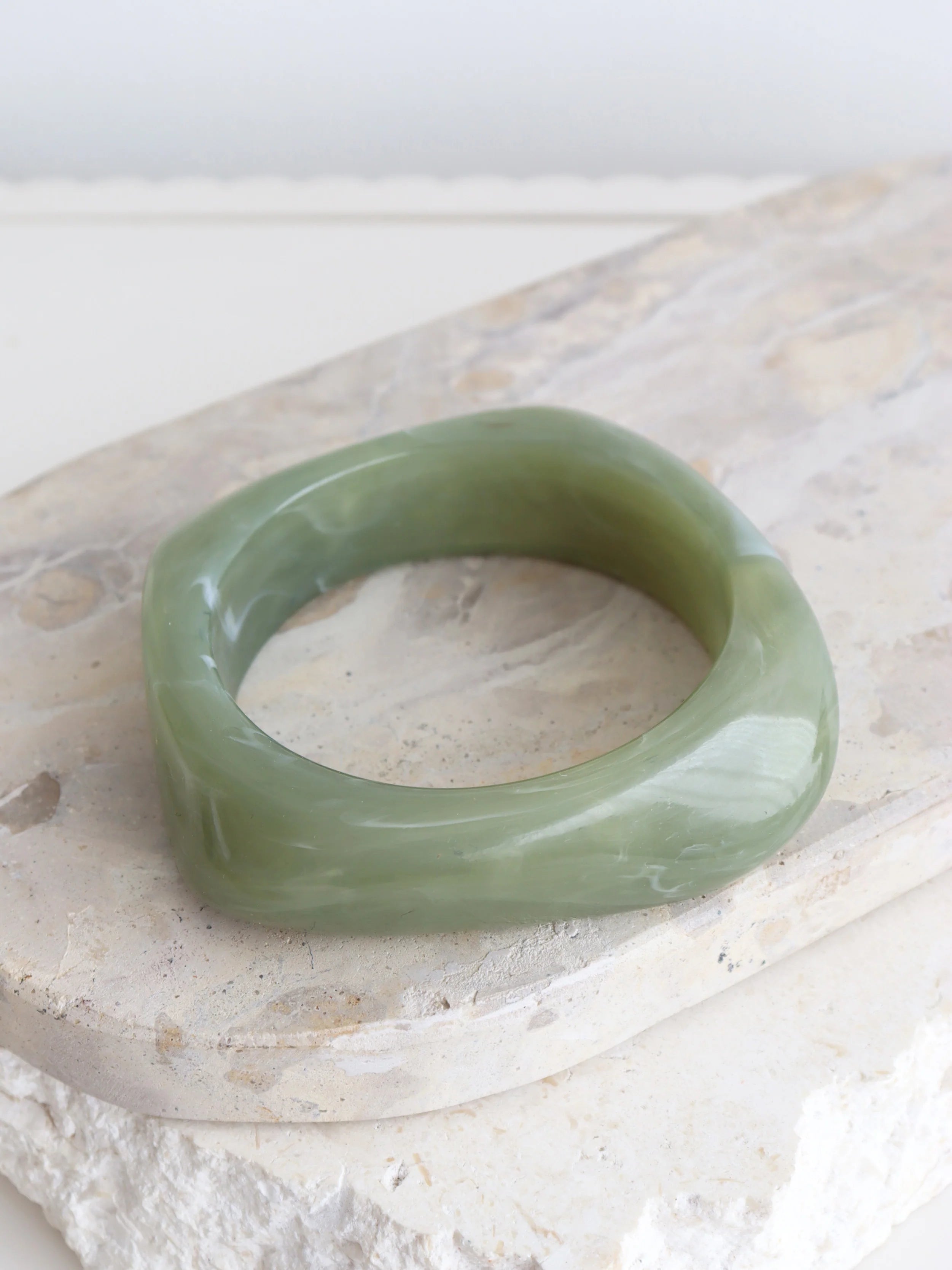 Angular Cuff Bangle - Sage