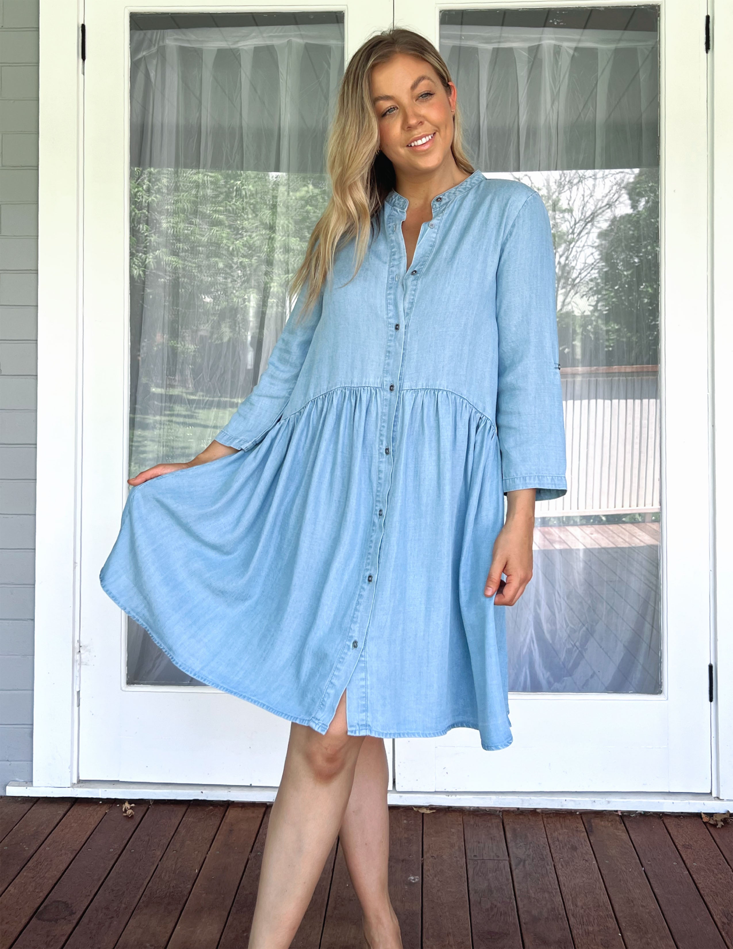Willow Shirt Dress - Blue Wash