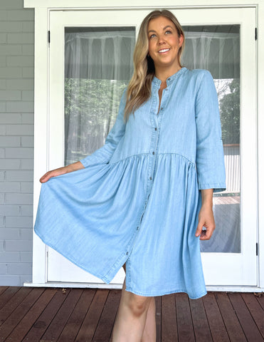 Willow Shirt Dress - Blue Wash