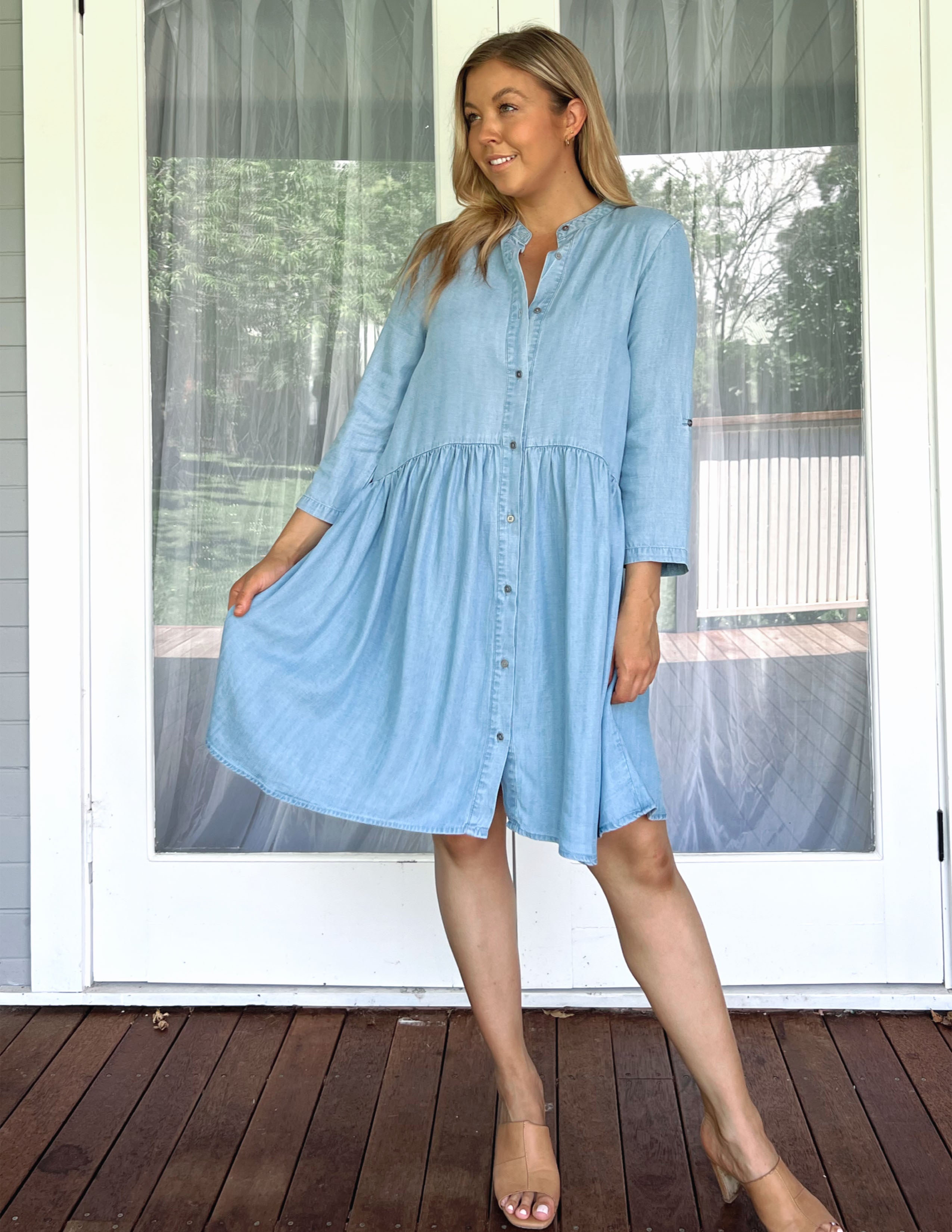 Willow Shirt Dress - Blue Wash