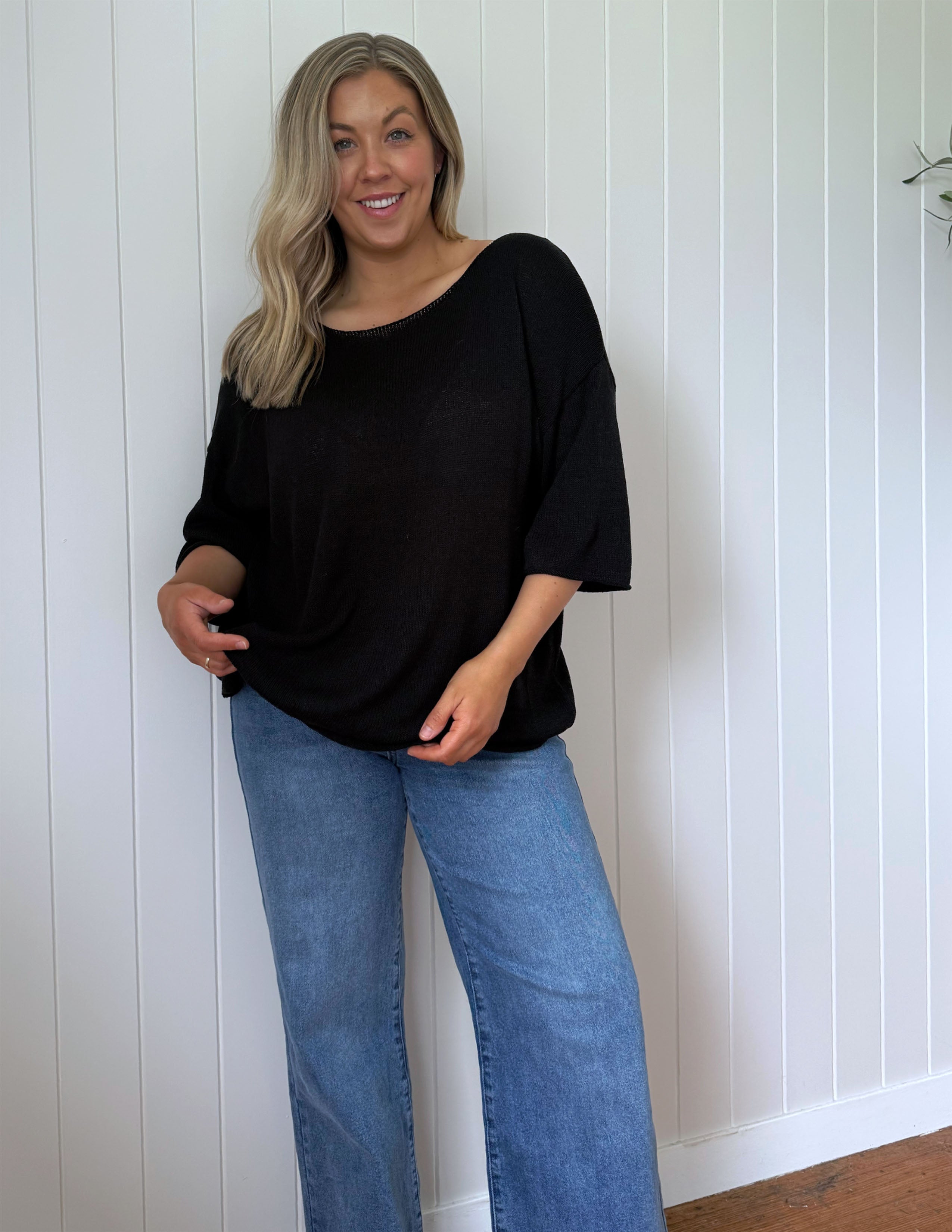 Charlie Knit Tee - Black