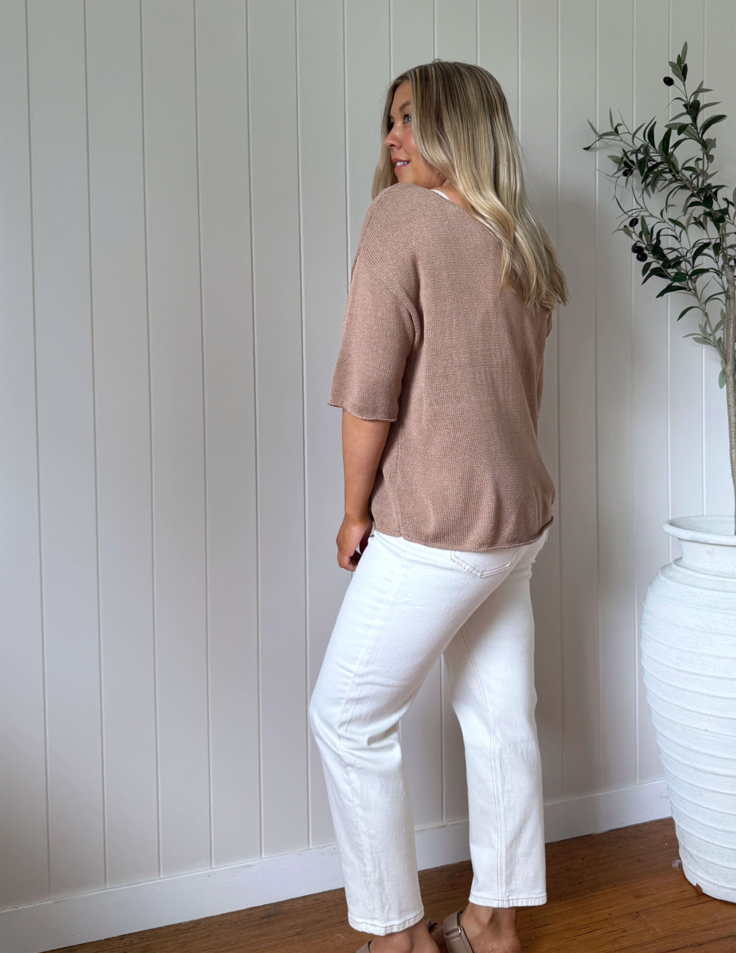 Charlie Knit Tee - Mocha