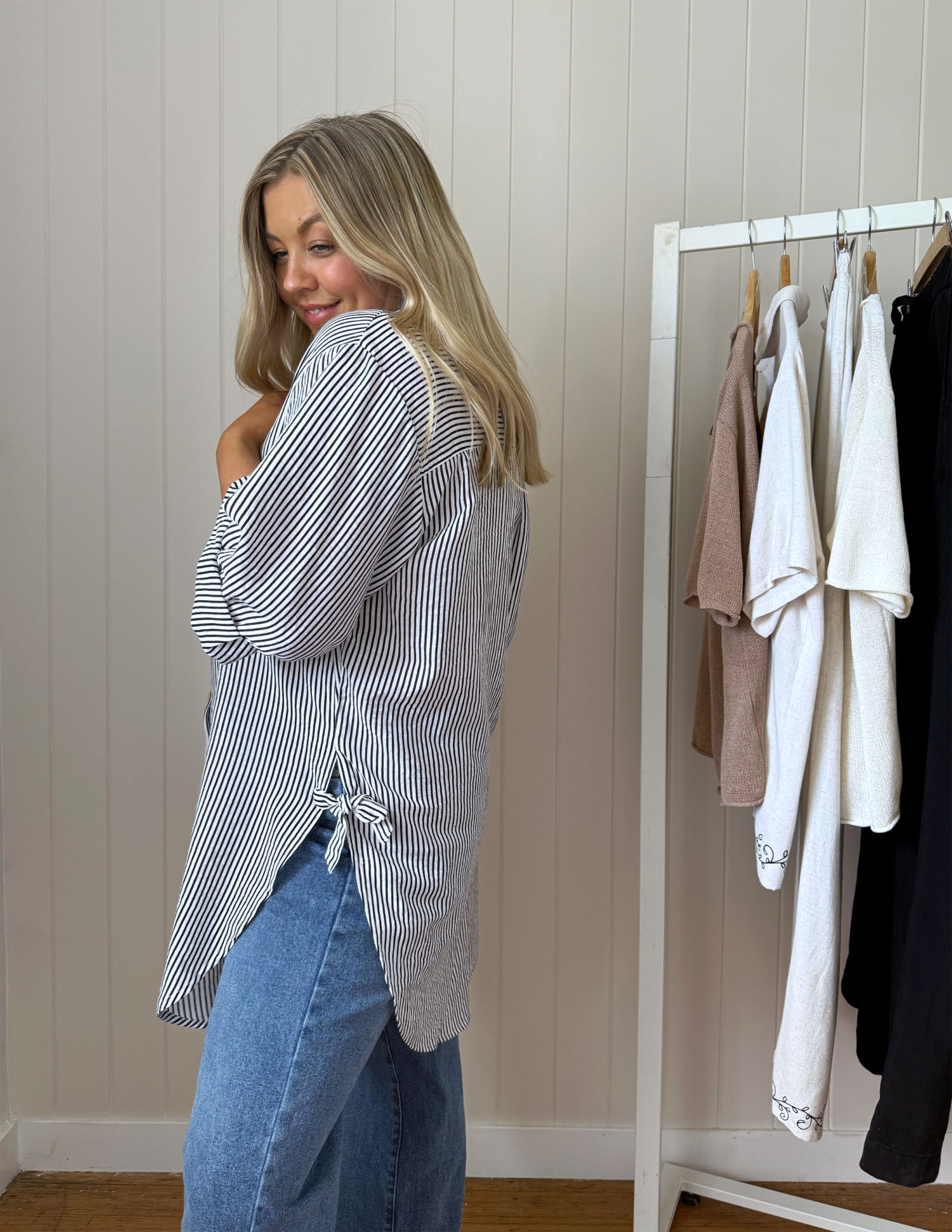 Parker Shirt - Black/White Stripe