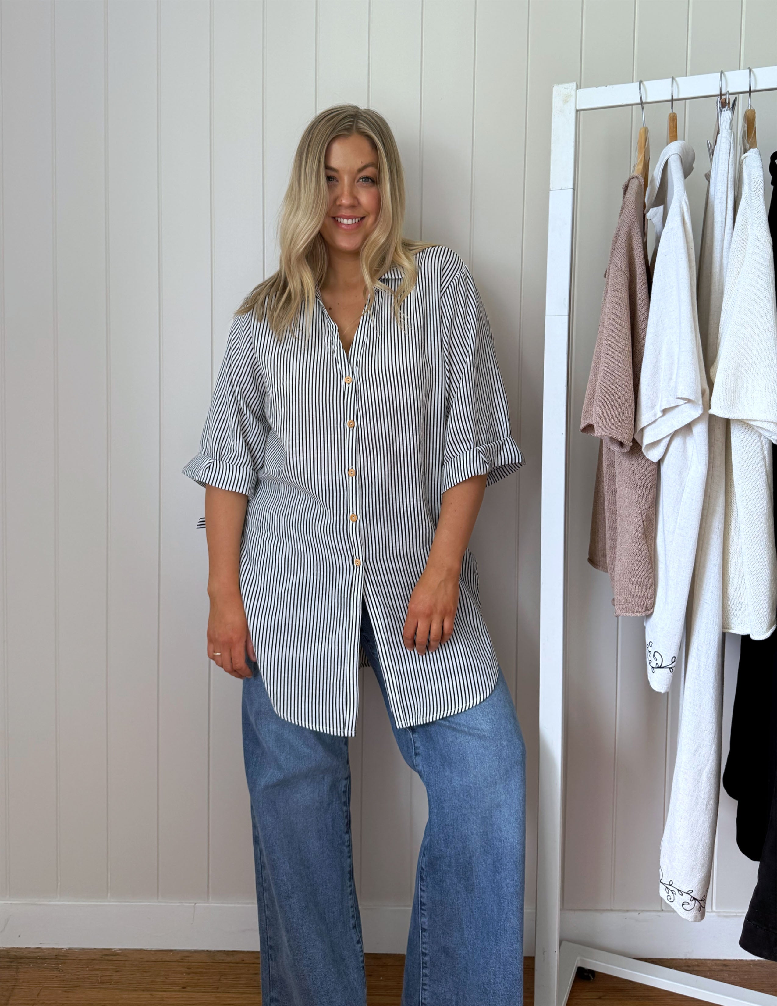 Parker Shirt - Black/White Stripe