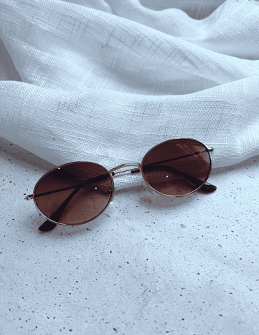 Drew Oval Sunglasses - Brown