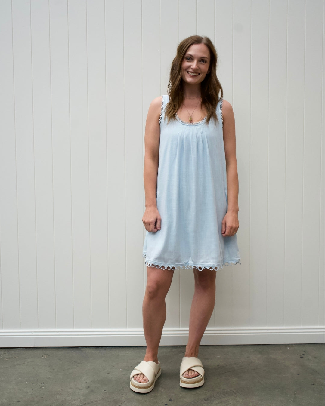 Isla Mini Dress - Powder Blue