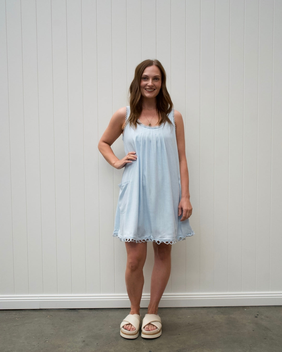 Isla Mini Dress - Powder Blue