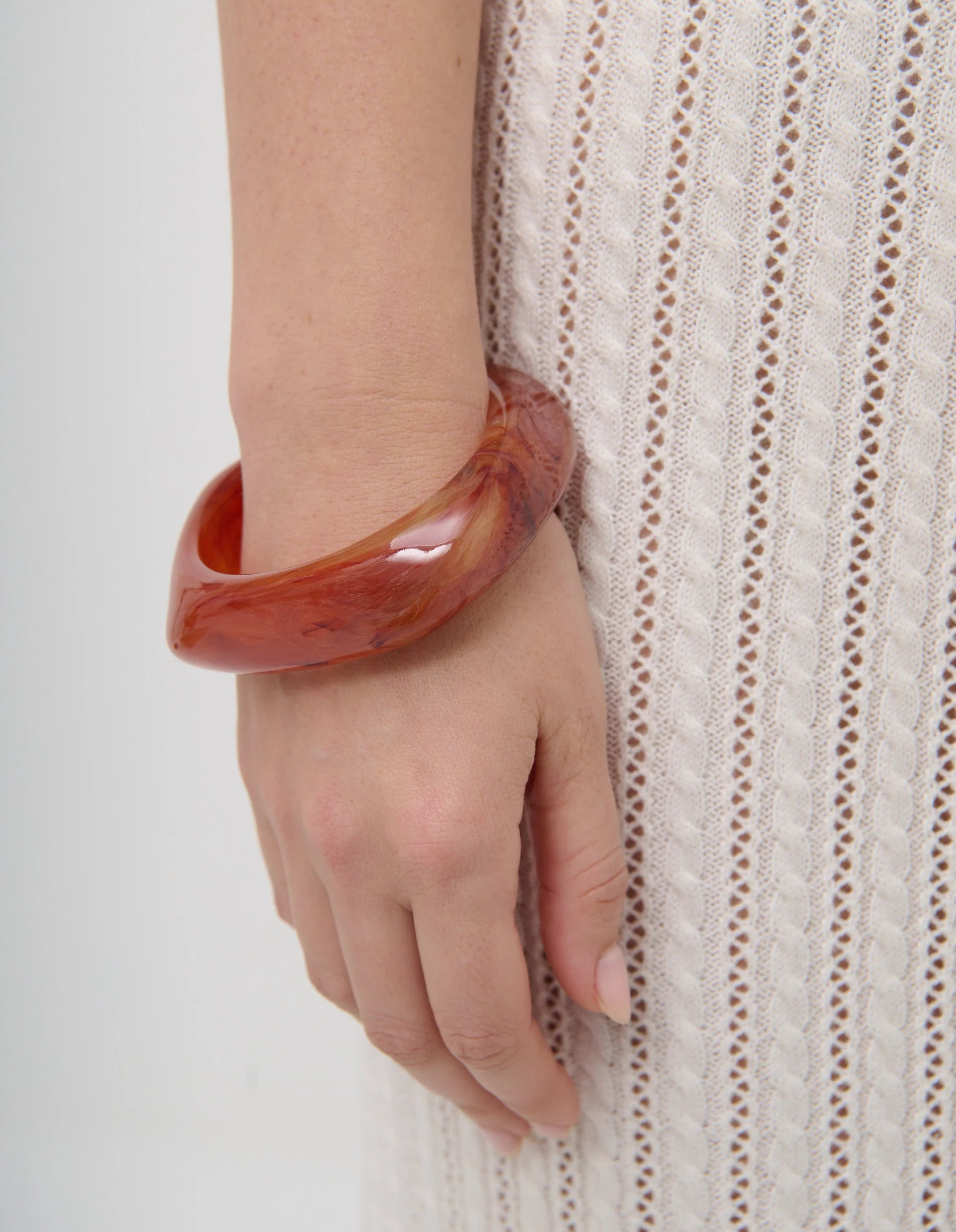 Angular Cuff Bangle - Amber