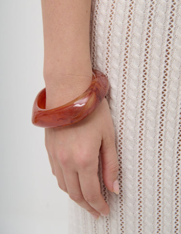 Angular Cuff Bangle - Amber