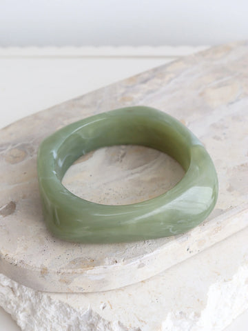 Angular Cuff Bangle - Sage