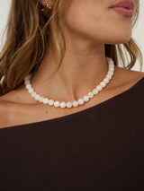 Talia Beaded Necklace - Cream