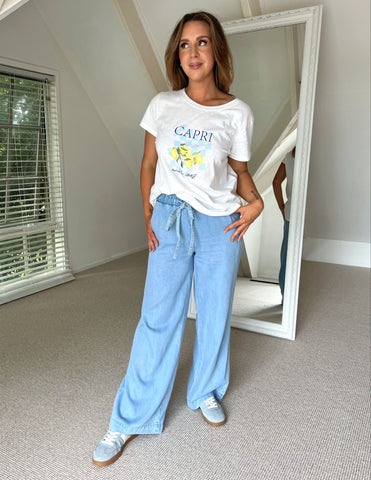 Carter Chambray Wide Leg Pant