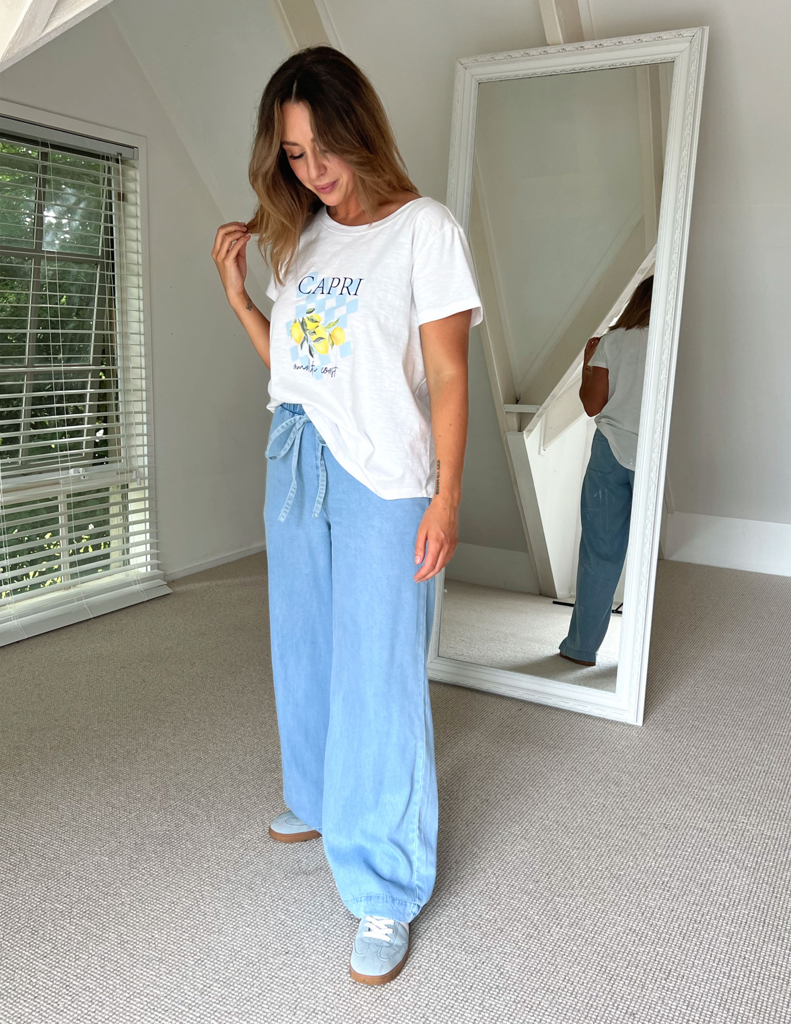 Carter Chambray Wide Leg Pant