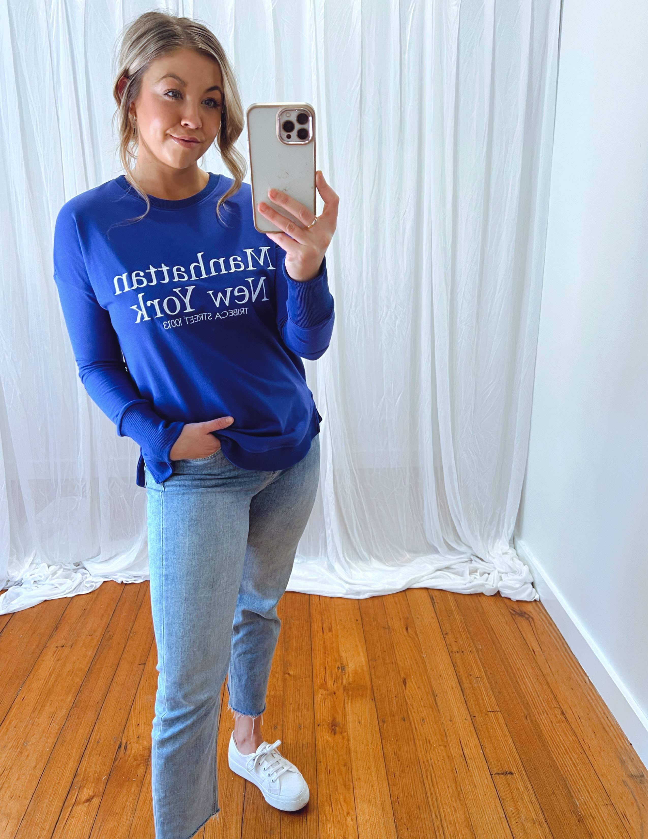 Lucy French Terry Sweat - Estate Blue NYC