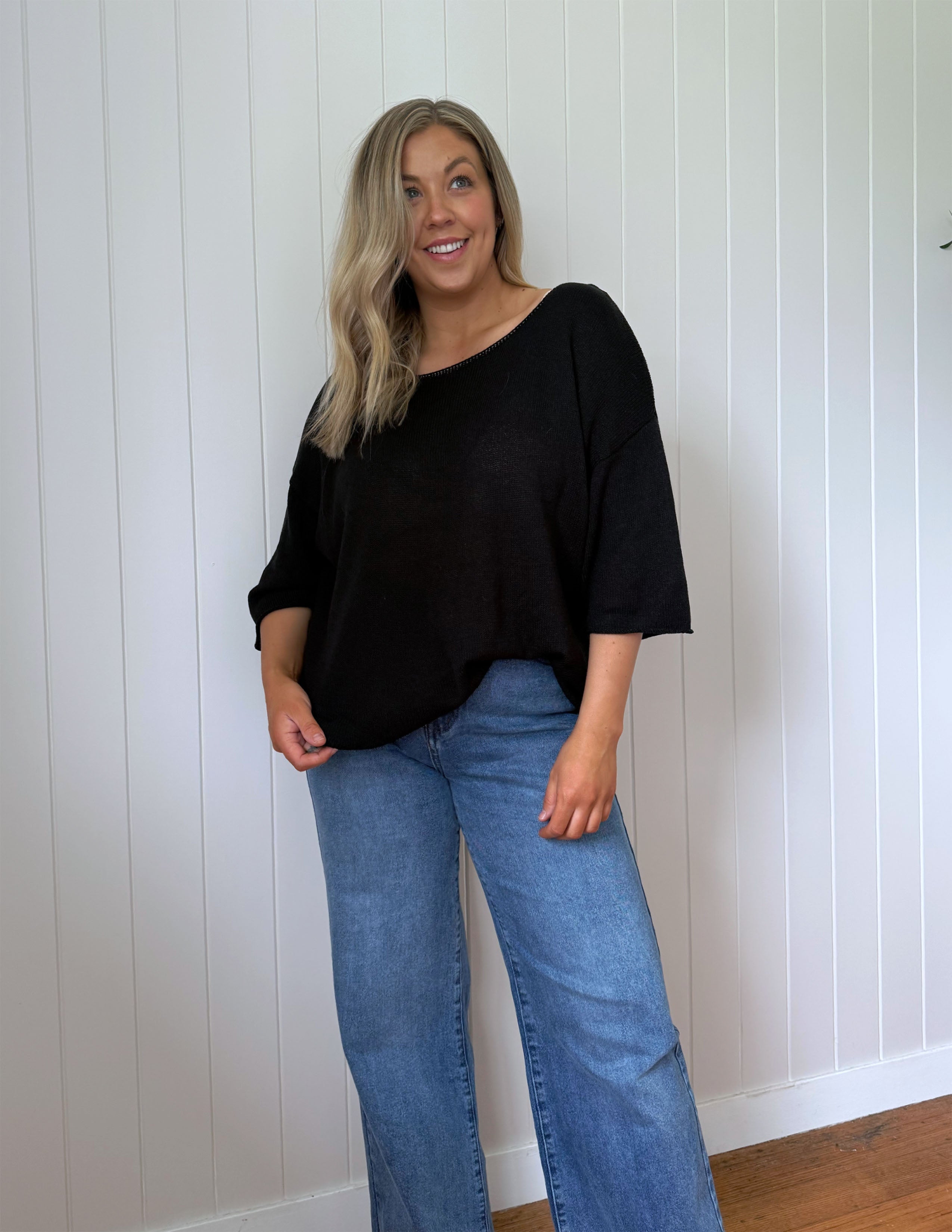 Charlie Knit Tee - Black