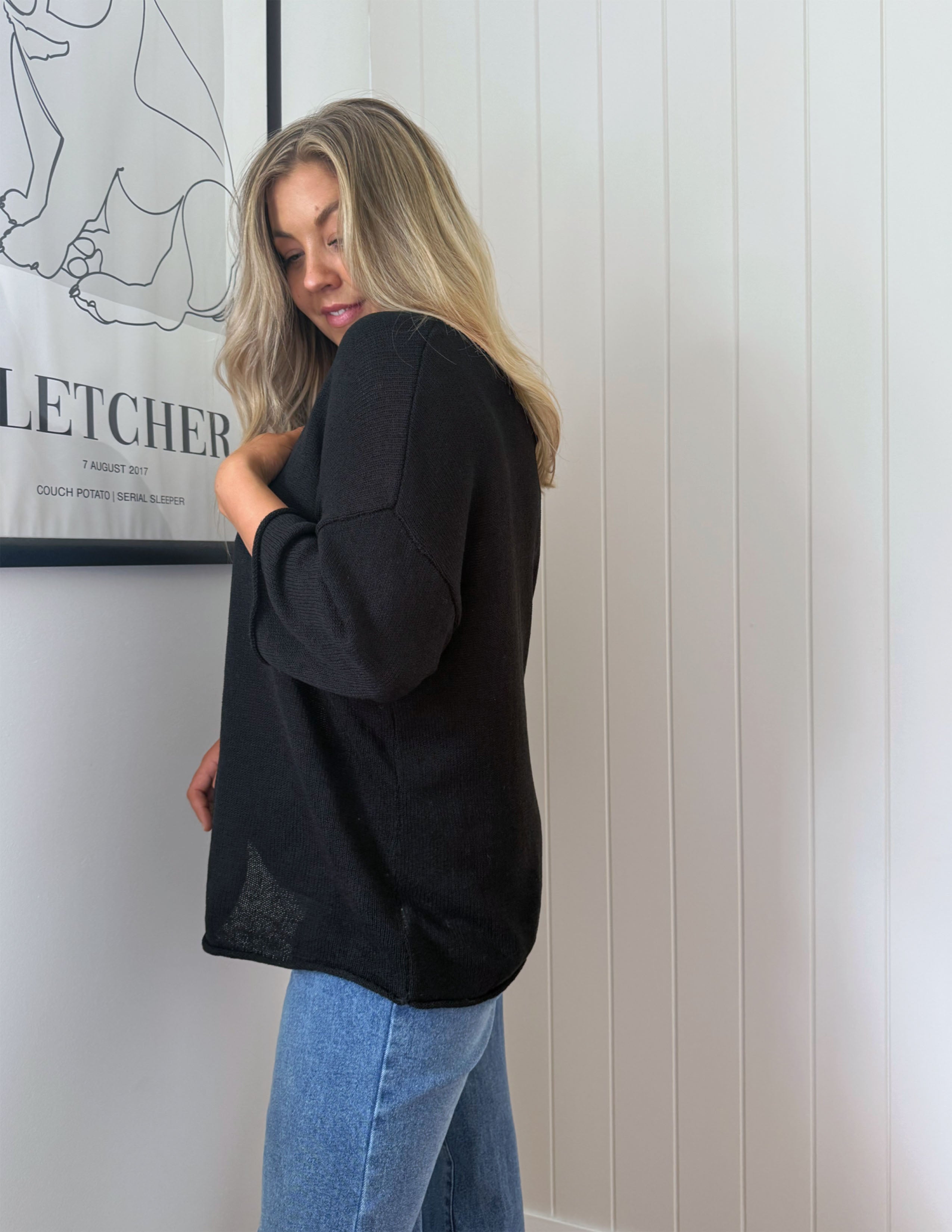 Charlie Knit Tee - Black