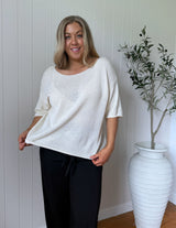 Charlie Knit Tee - Cream
