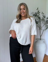 Charlie Knit Tee - Cream