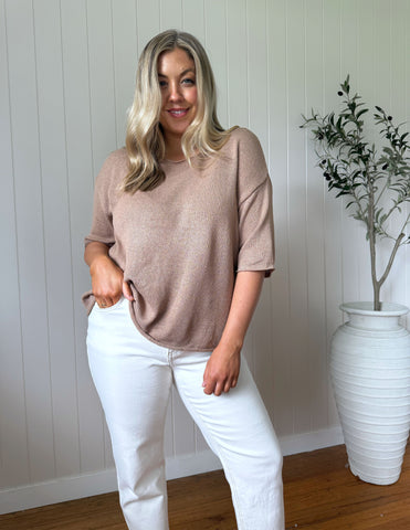 Charlie Knit Tee - Mocha