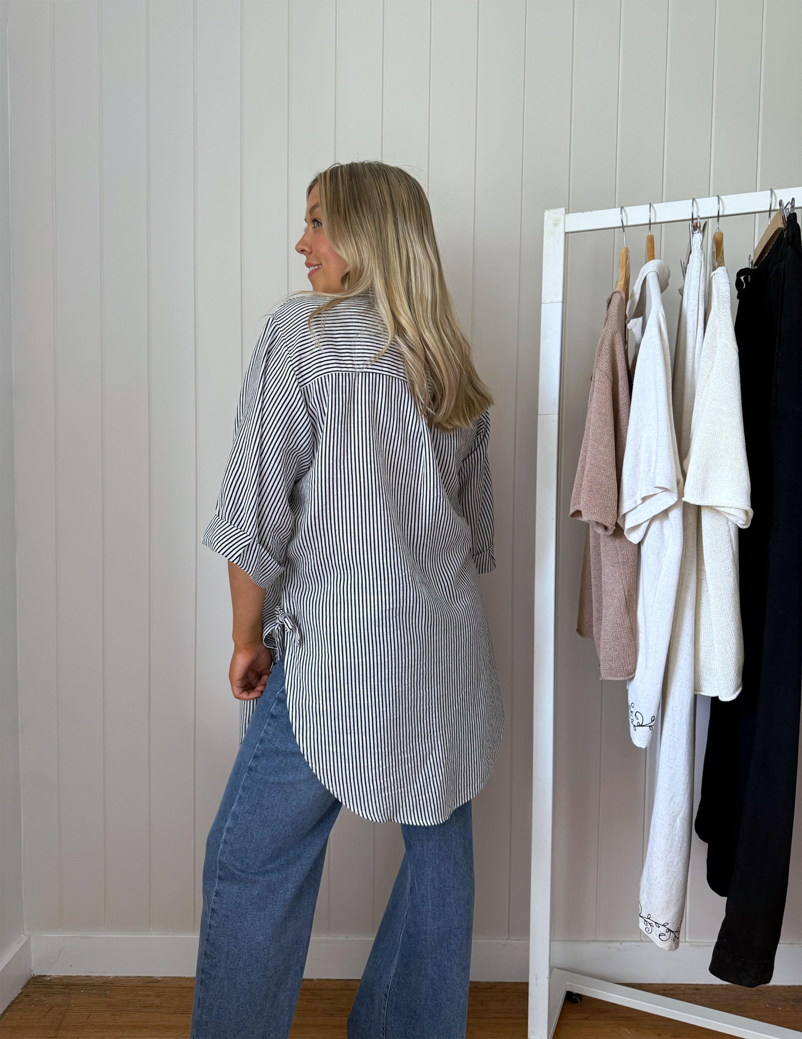 Parker Shirt - Black/White Stripe