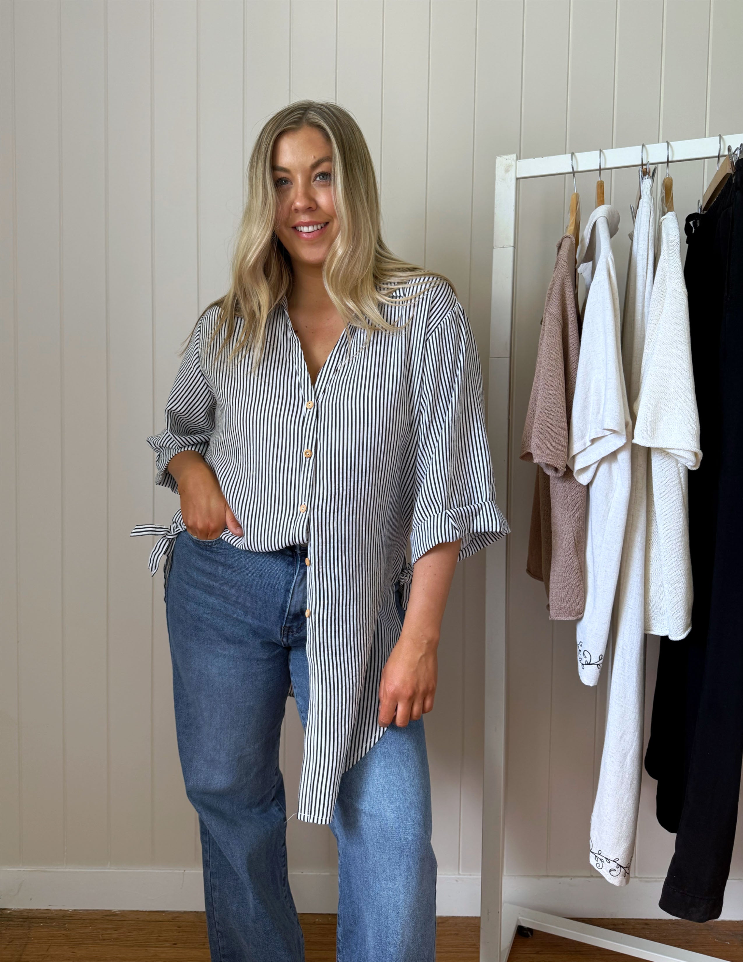 Parker Shirt - Black/White Stripe