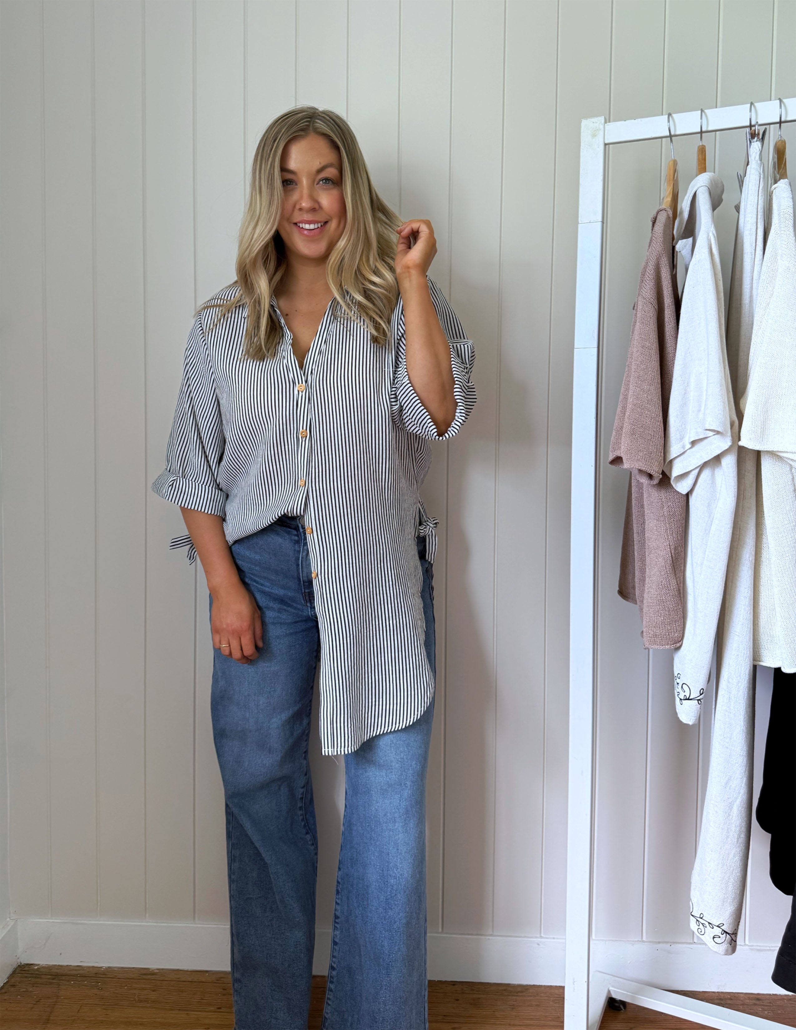 Parker Shirt - Black/White Stripe