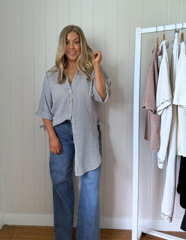 Parker Shirt - Black/White Stripe