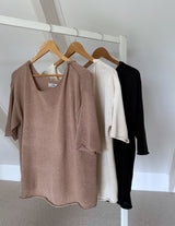 Charlie Knit Tee - Cream