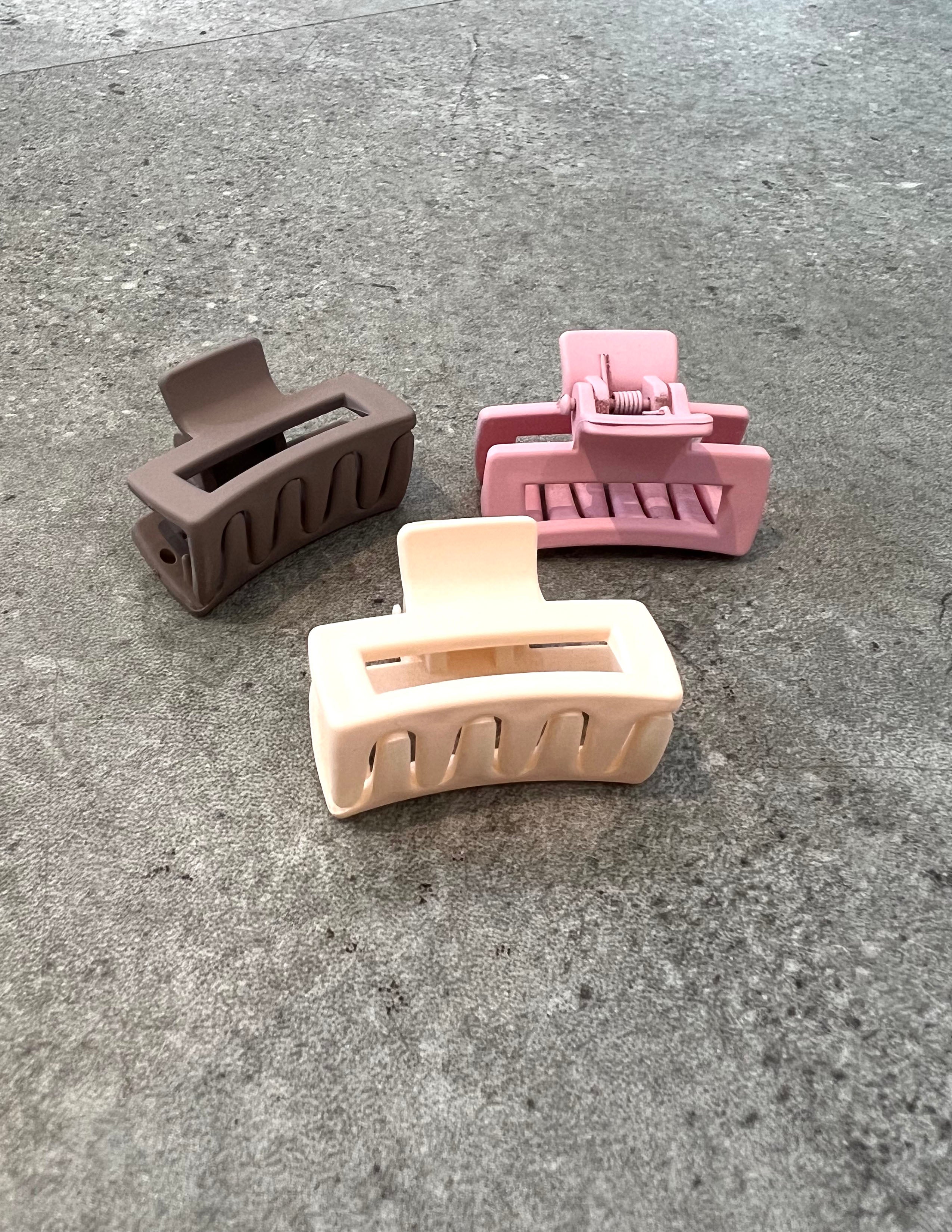 Pastel Mini Claw Clip Pack - Brown/Pink