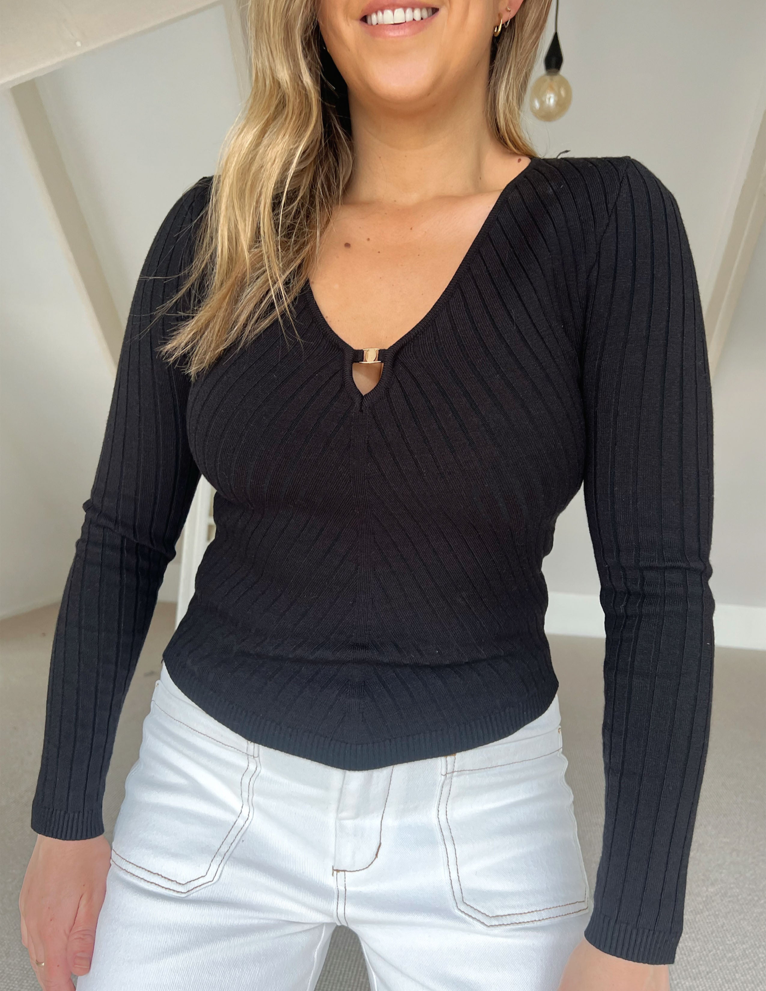 Morgan Ribbed Top - Black