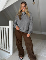 Billie Knit - White/Choc