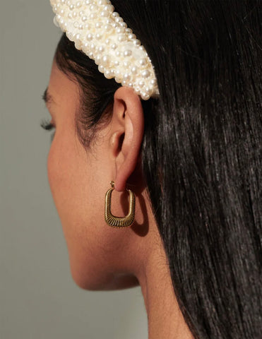 Swirl Coil Gold Plated Earring
