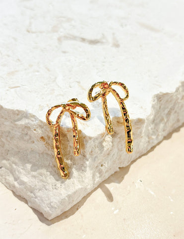 Dainty Bow Earring - Gold