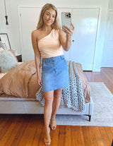 Bec One Shoulder Top - Peach