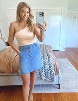 Bec One Shoulder Top - Peach