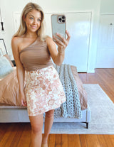 Bec One Shoulder Top - Mocha Brown